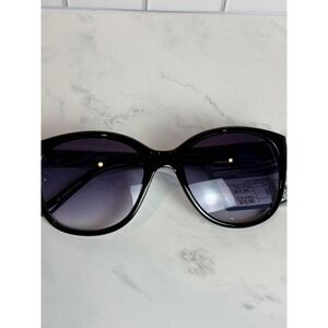 Universal Thread Black Oversized Round Sunglasses Purple Gradient Lens